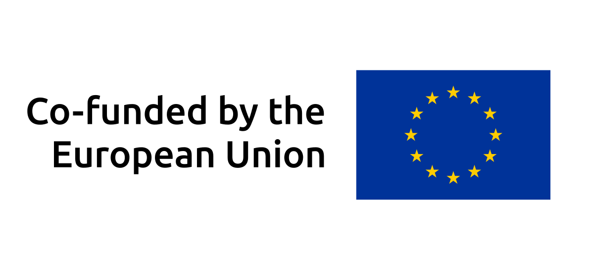 EU flag with the logo "co-funded by the European Union"